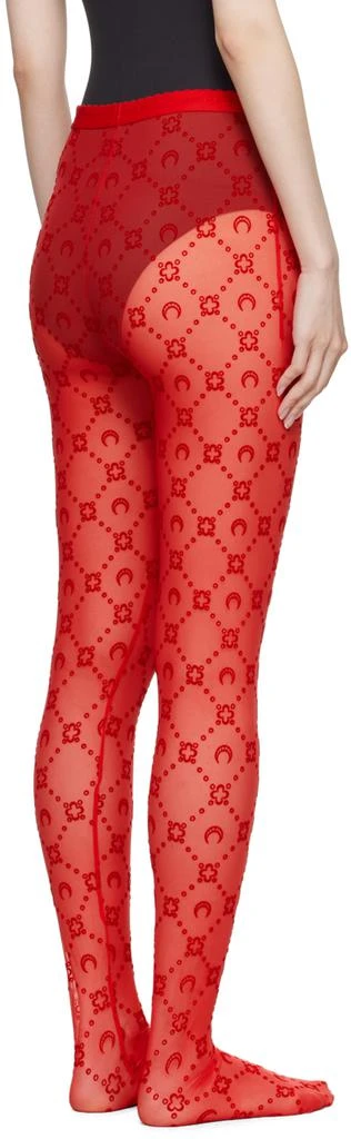 Marine Serre Red Moonogram Flocked Mesh Tights 3