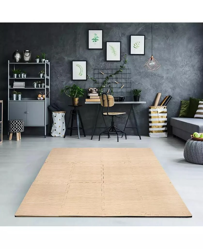 Sorbus Thick 3/8-inch Wood Grain Floor Foam Tile Mats (16 Tiles,16 Sq ft - Light Pine) 5