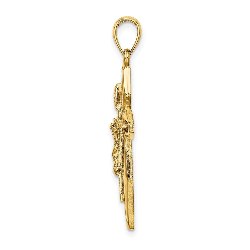 Diamond2Deal 14k Yellow Gold Polished Crucifix Charm 2