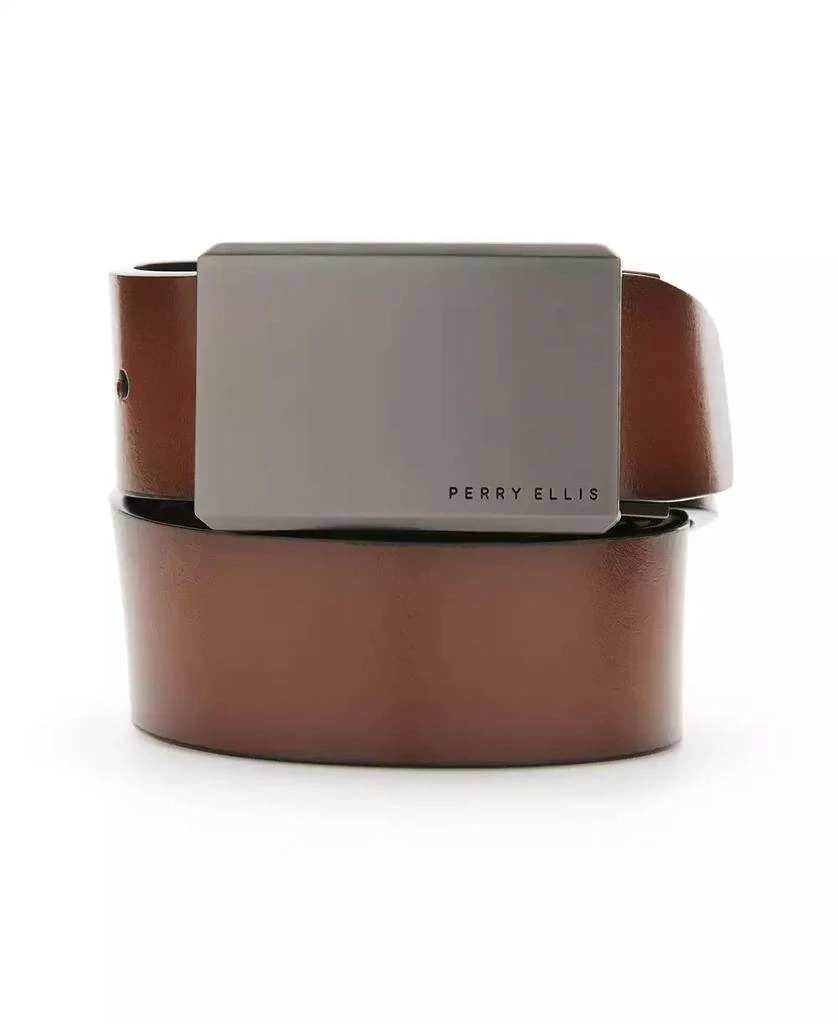 Perry Ellis Men's Plaque Reversible Belt 1