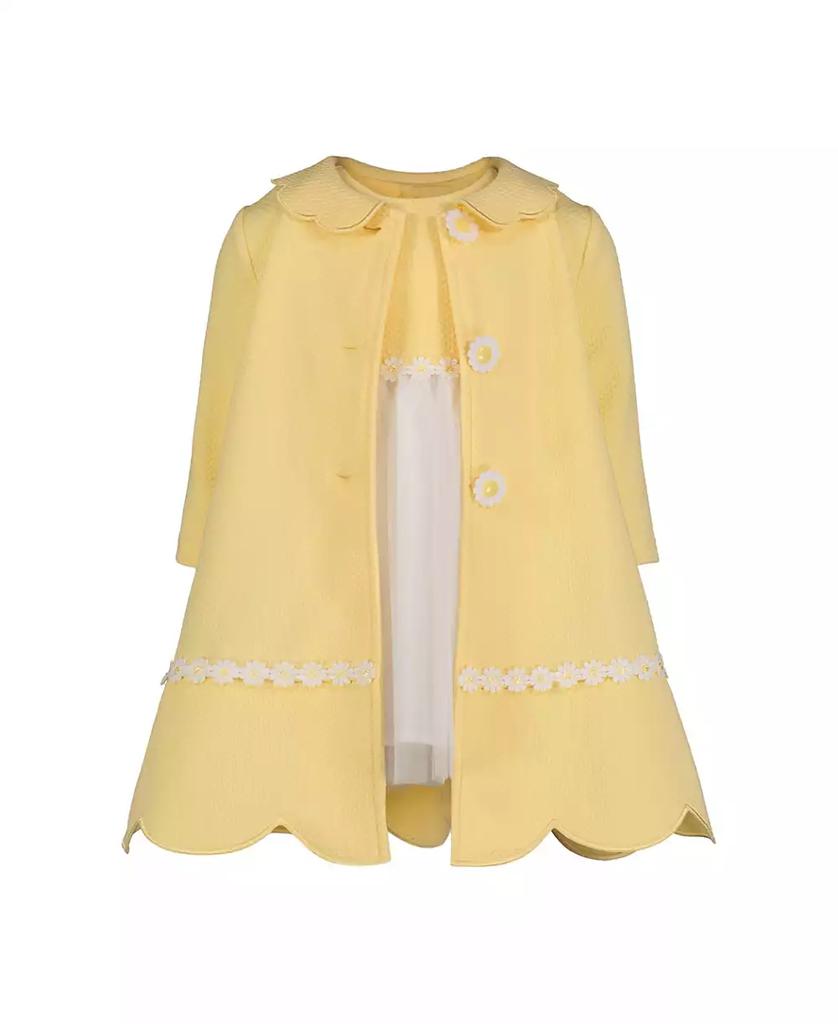 Blueberi Boulevard Baby Girls 2-Piece Daisy Embroidered Swing Coat Dress Set