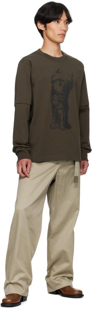 Shop Beige Cotton Chino Trousers on Sale at BeyondStyle – Get 13