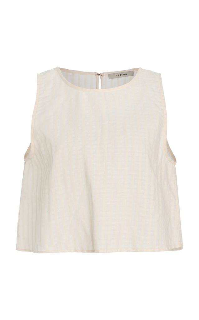 Asceno Asceno - The Kobe Cotton-Linen Top - White - XL - Moda Operandi