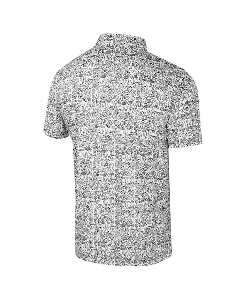 Colosseum Men's Black Texas Longhorns It's Time Allover Print Polo Shirt 3
