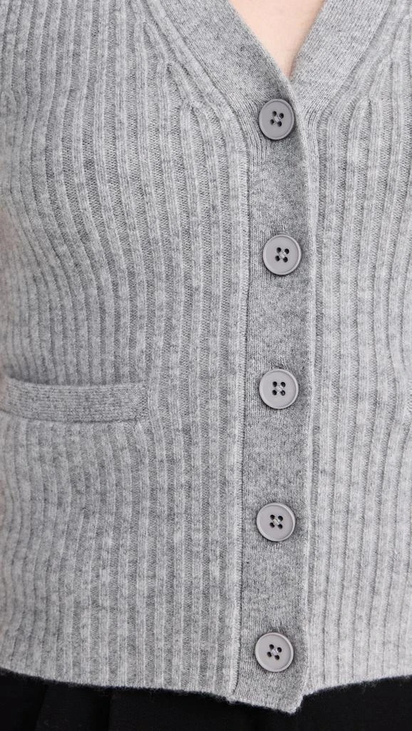 White  Warren Cashmere Ribbed Button Vest 5