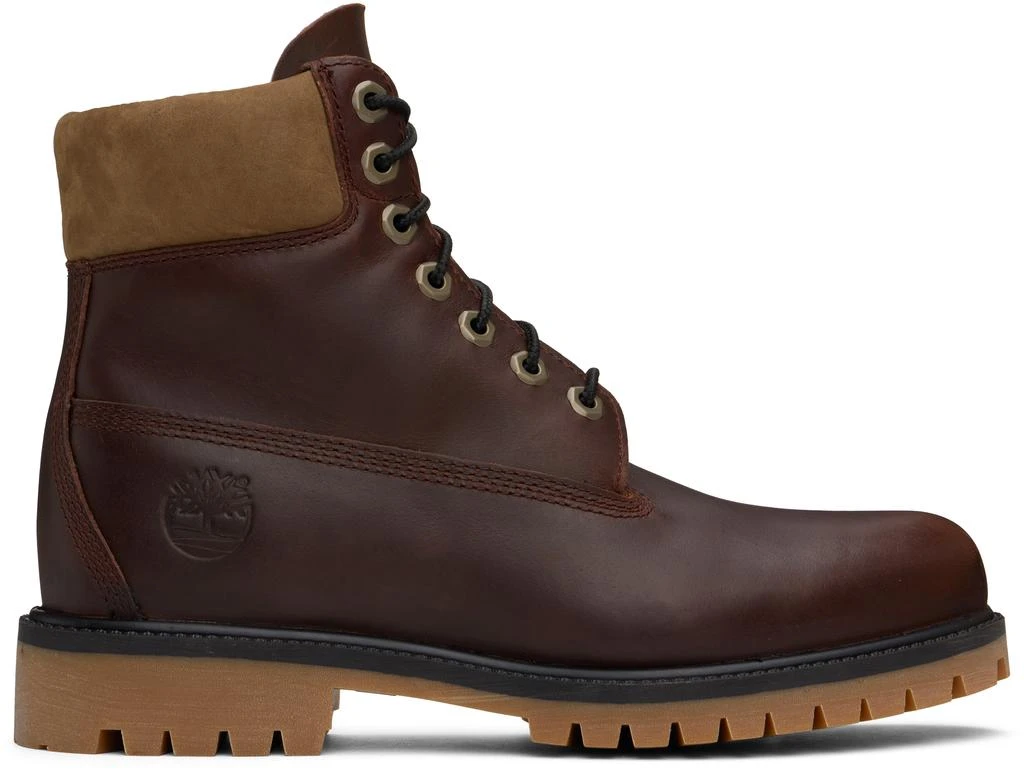 Timberland Burgundy Heritage 6-Inch Lace-Up Waterproof Boots 1