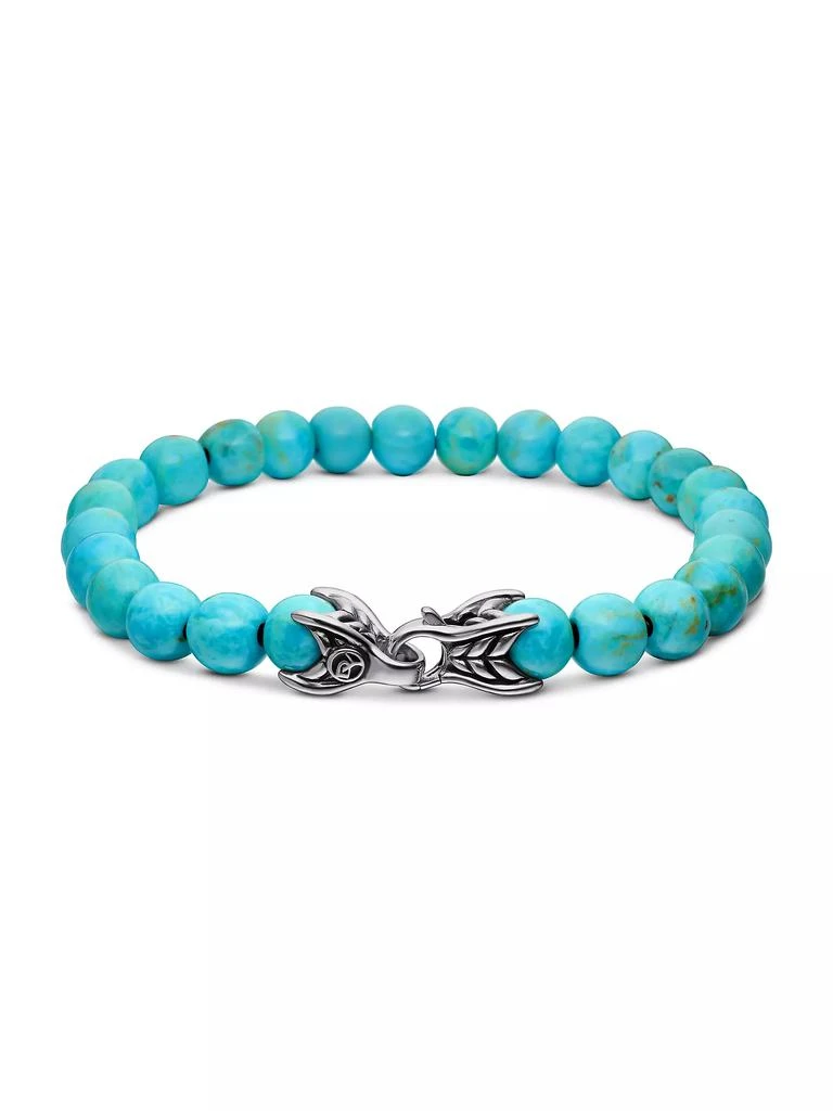 David Yurman Spiritual Bead Turquoise & Sterling Silver Bracelet 4