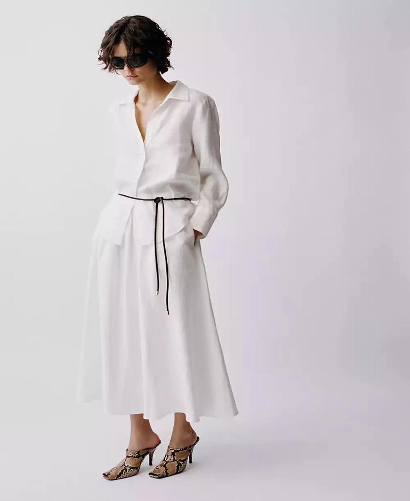Mango Women's Flared Linen Skirts 4