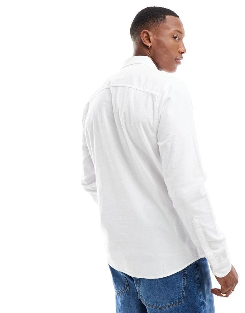 HOLLISTER Hollister long sleeve oxford shirt in white 4