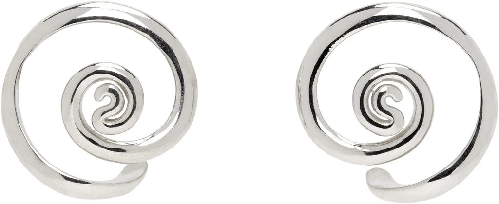 Panconesi Silver Vortice Huggie Earrings