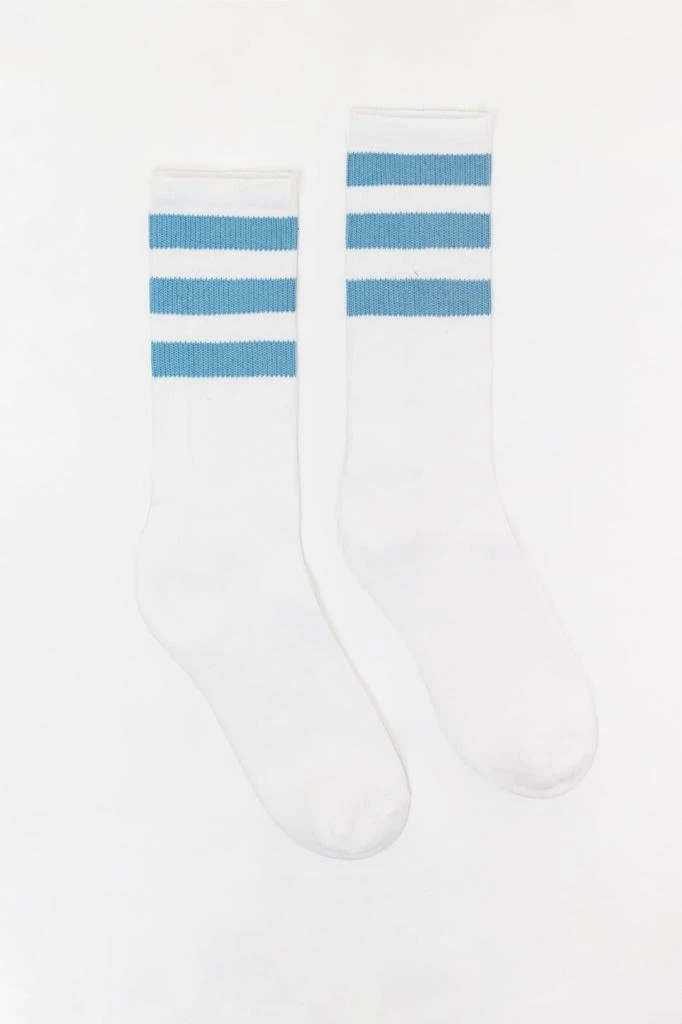 Los Angeles Apparel CALFSOCK - Unisex 3-Stripe Calf Sock 49