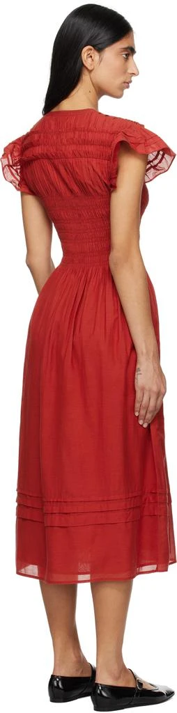 SEA NY Red Nomi S/S Midi Dress 3
