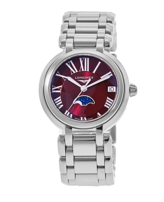 Longines Longines Primaluna Quartz 30mm Bordeaux Dial Steel Women's Watch L8.115.4.92.6 1