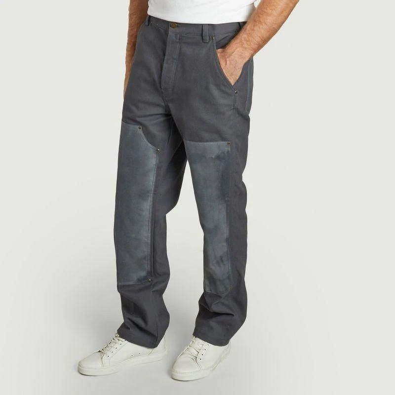 DICKIES Lucas Waxed double Knee pants  CHARCOAL GREY DICKIES 3