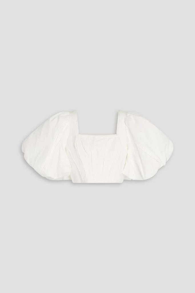 Aje Luna cropped linen-blend top 1