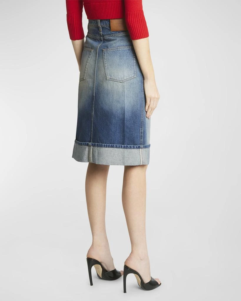 Victoria Beckham Button-Front Denim Skirt 6