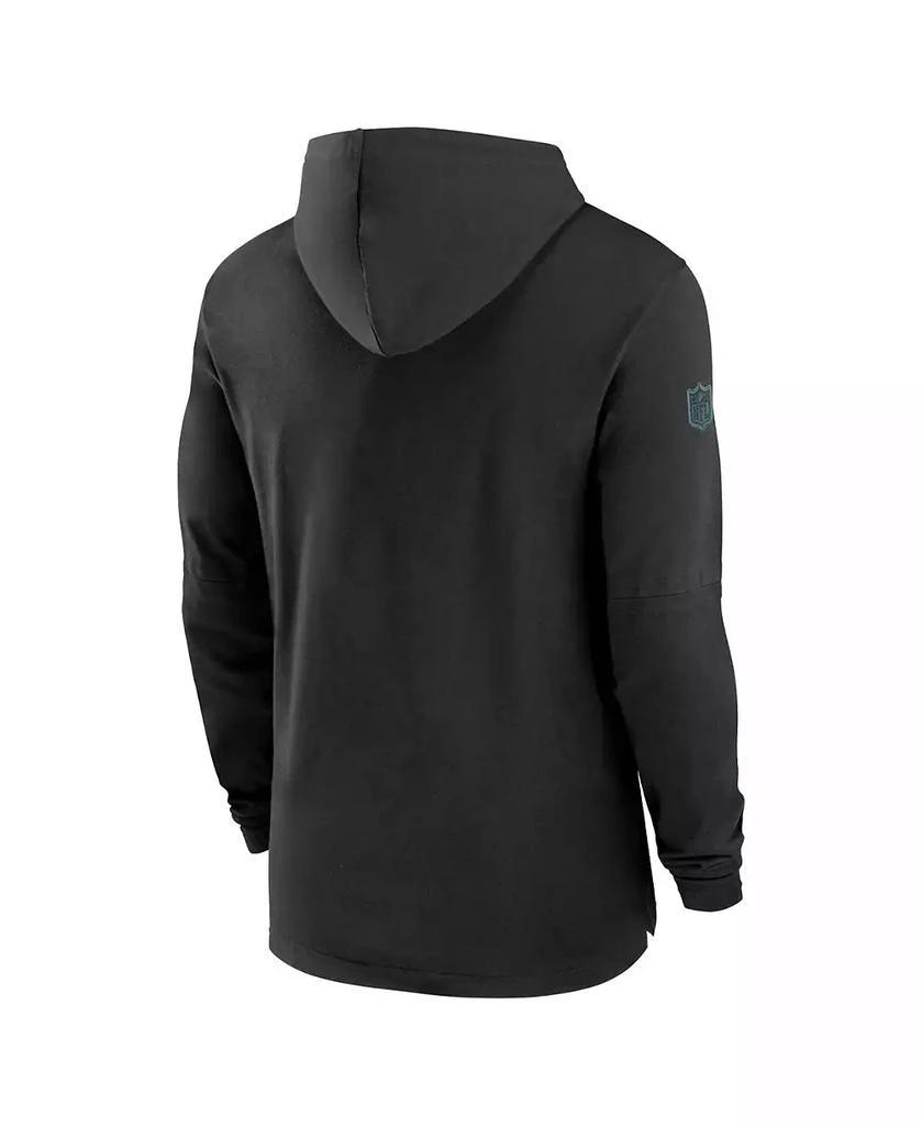 NIKE Men's Black Philadelphia Eagles Sideline Hoodie Performance Long Sleeve T-Shirt 2