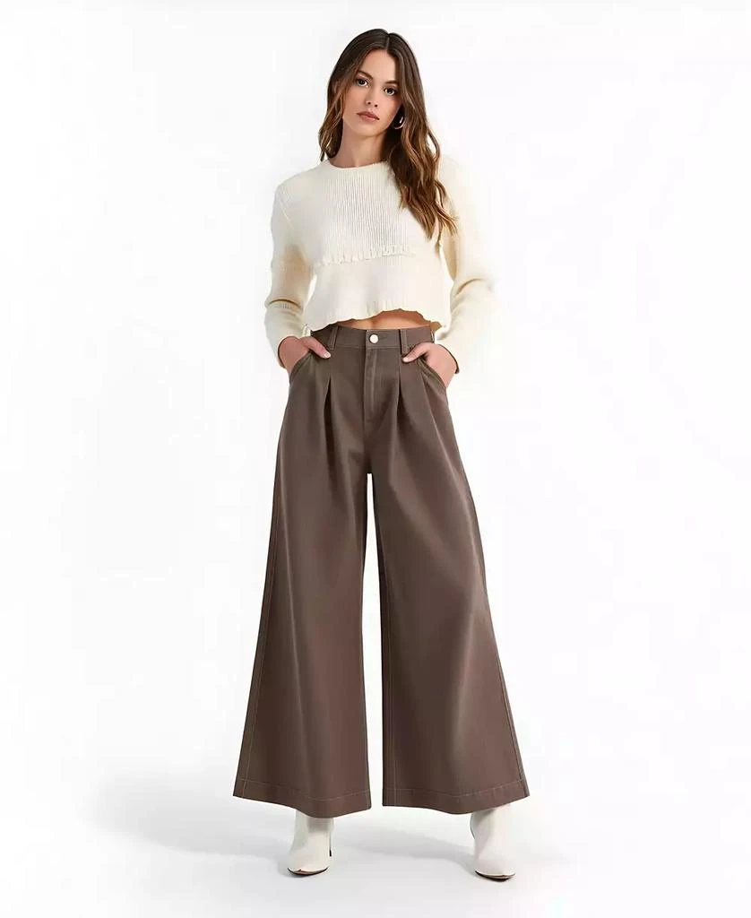 Modenaire Women
s High-Waist Wide-Leg Pleated Pants 6