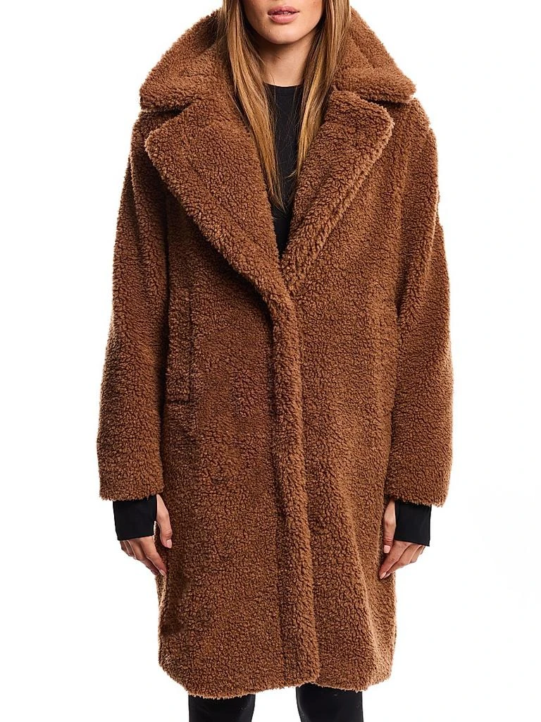 SAM. Sherpa Leather-Trimmed Coat 1
