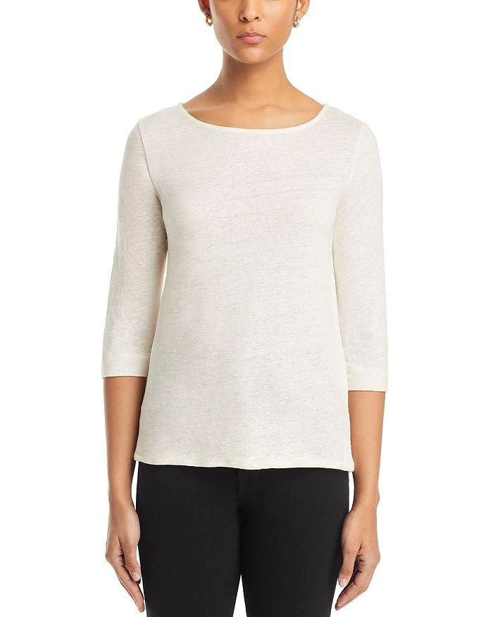 MAJESTIC FILATURES Linen Blend Boat Neck Top 6