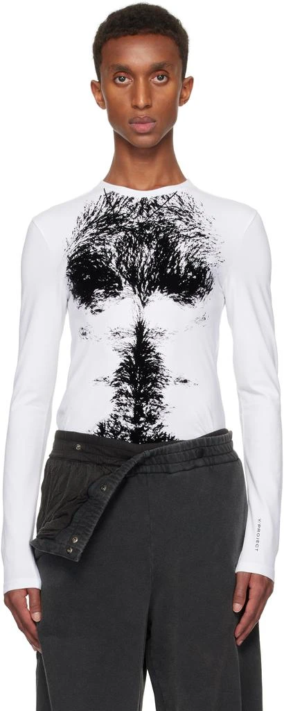 Y/Project White Hairy Chest Long Sleeve T-shirt 1