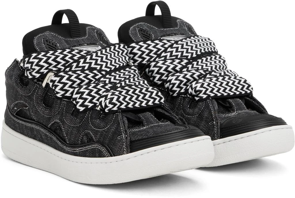 Lanvin Black Curb Denim Sneakers 4