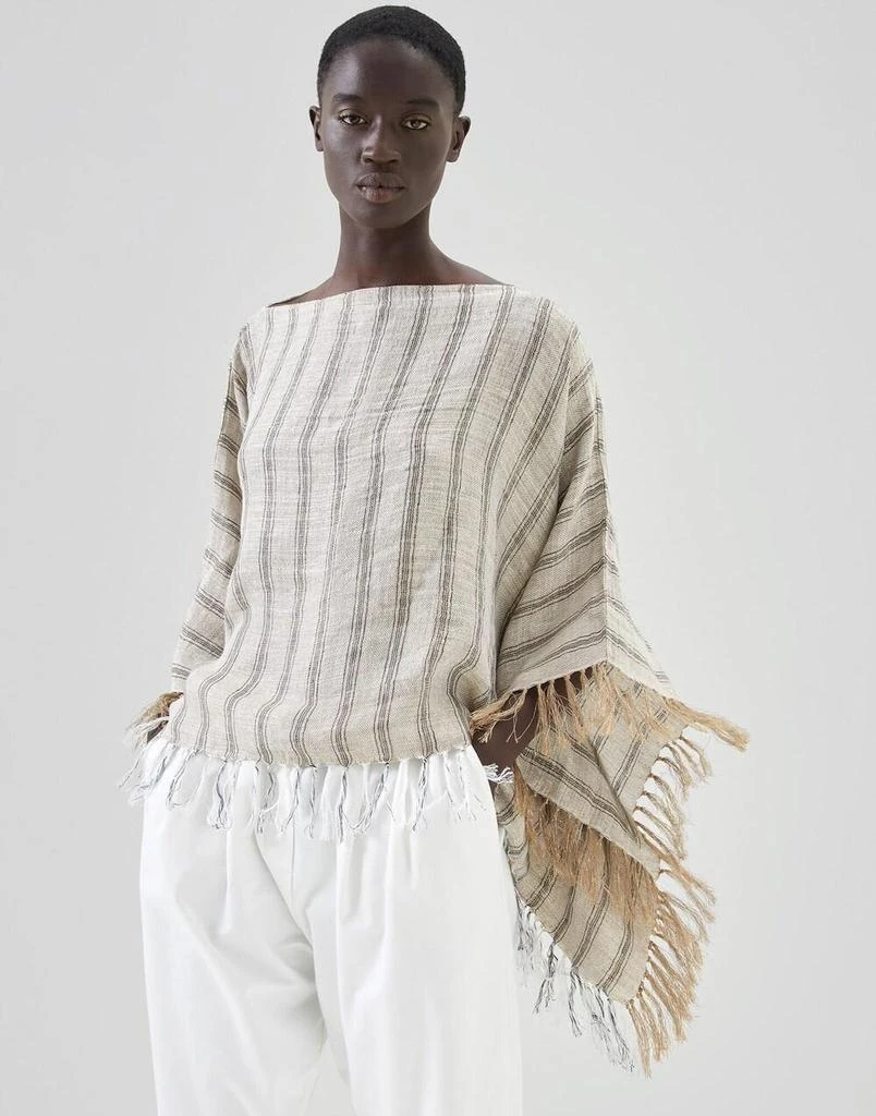 Brunello Cucinelli Linen Women
s Poncho