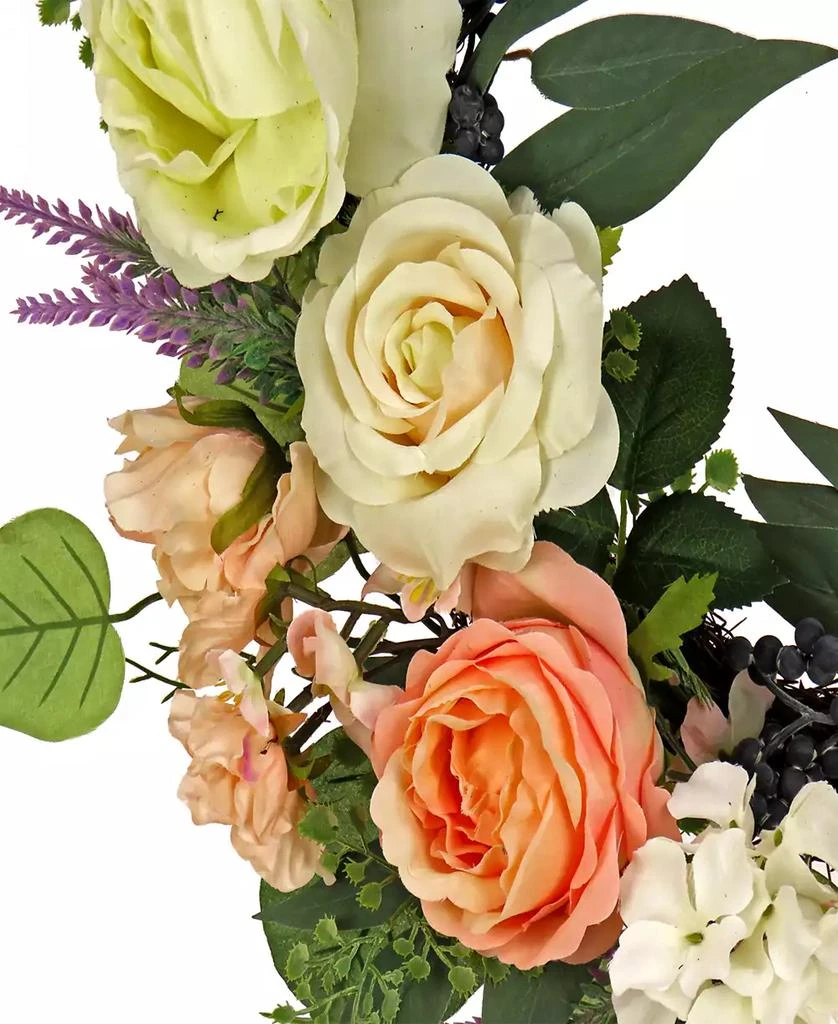 National Tree Company 24 Rose and Peony Flowers Wreath 3