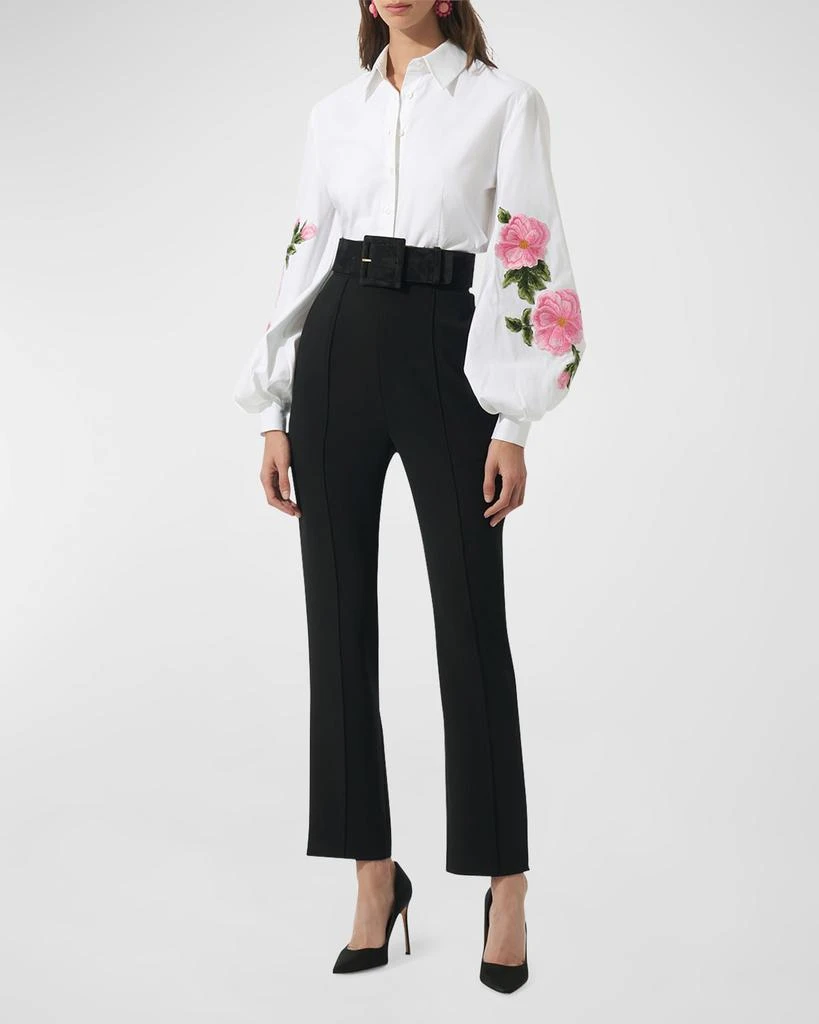 Carolina Herrera Floral Puff-Sleeve Button Down Blouse 3