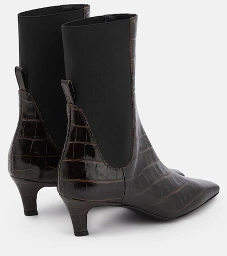 Totême Croc-effect leather ankle boots 3
