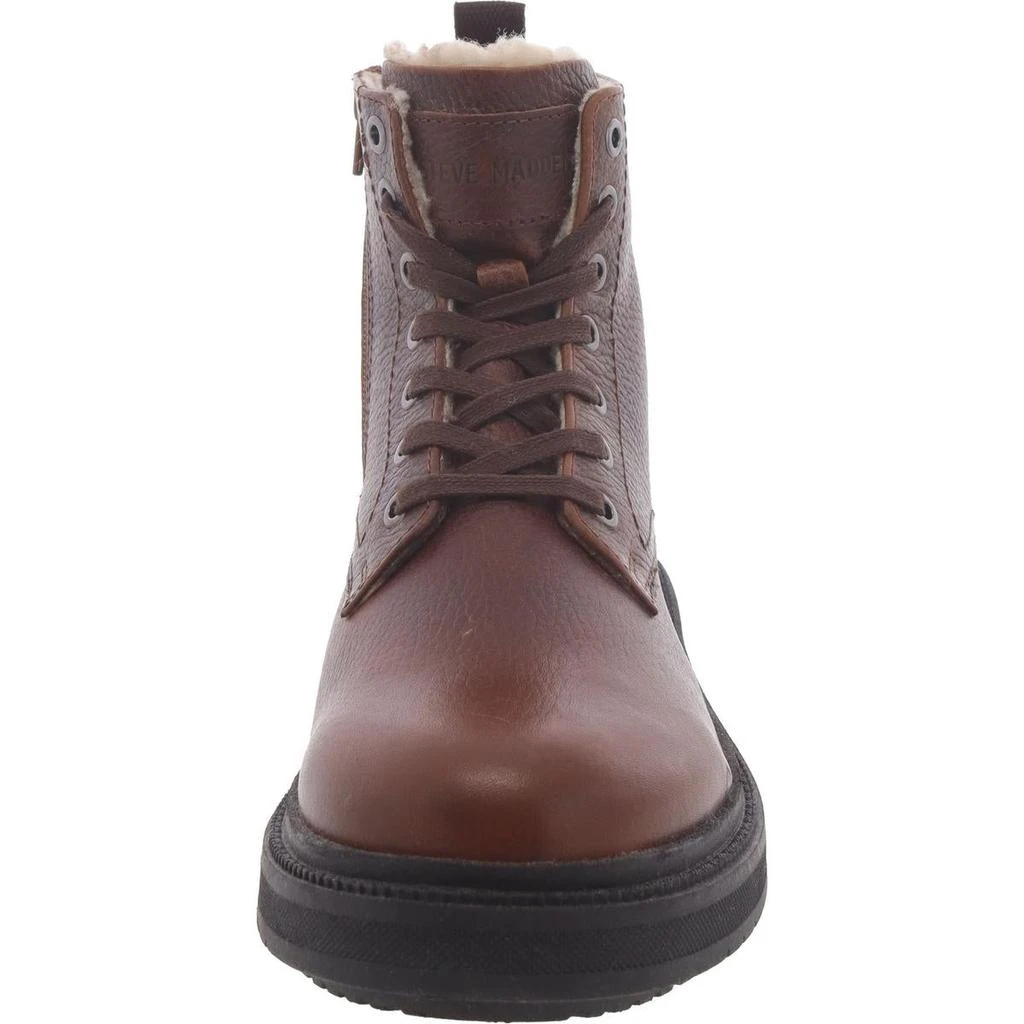 Steve Madden Denalii Mens Leather Faux Fur Lined Combat & Lace-Up Boots 3