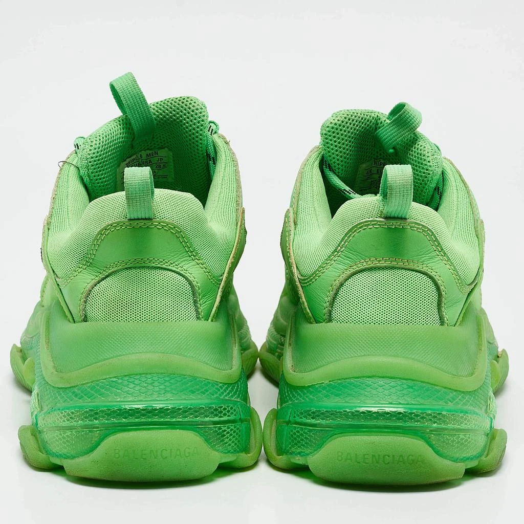 Balenciaga Balenciaga Green Faux Leather and Mesh Triple S Clear Sole Lace Up Sneakers Size 43 5
