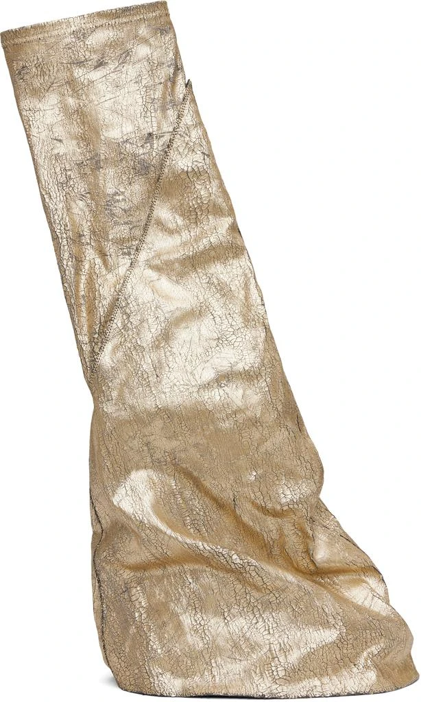 Rick Owens Gold Hollywood Fetish Tall Boots 1
