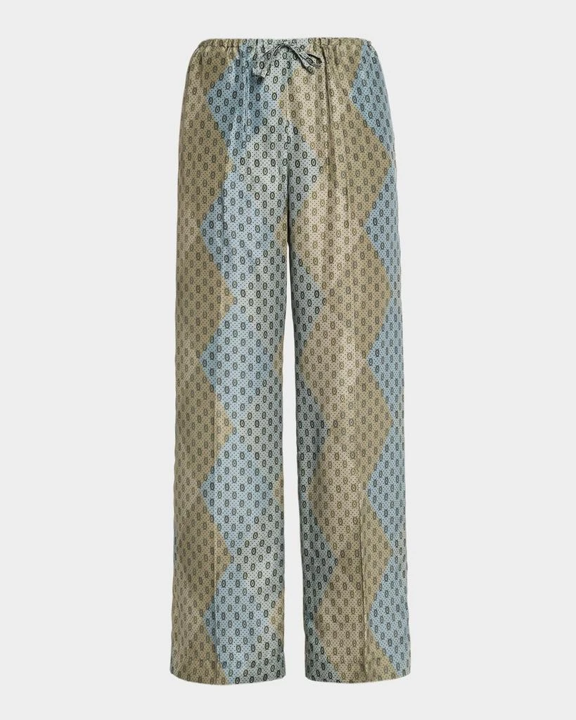 Dries Van Noten Puvis Silk Relaxed Drawstring Pants 1
