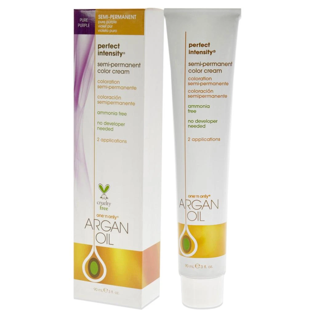 One n Only Argan Oil Perfect Intensity Semi-Permanent Color Cream - Pure Purple by  for Unisex - 3 oz Hair Color 4
