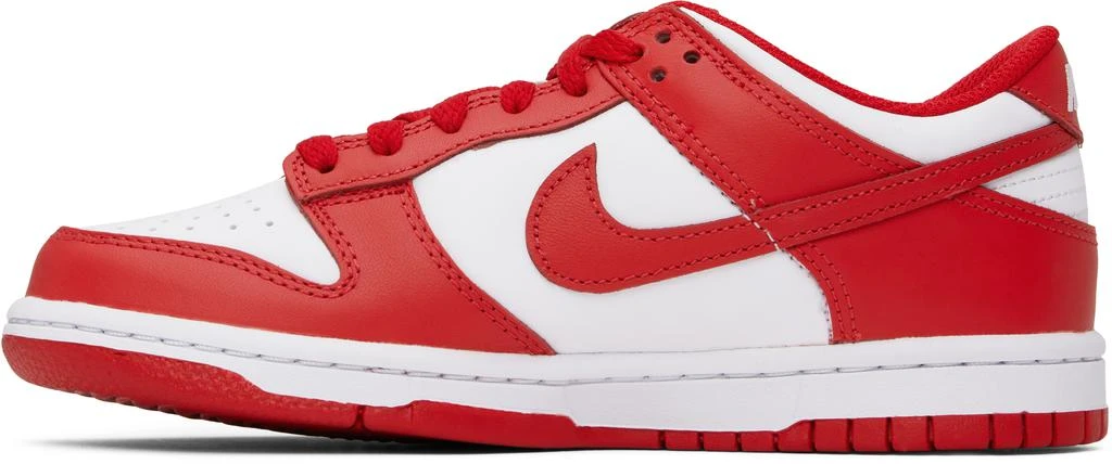 NIKE Big Kids Red & White Dunk Low Sneakers 3