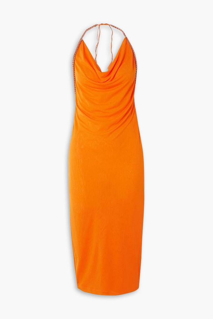 Dion Lee Barball open-back bead-embellished mesh halterneck midi dress