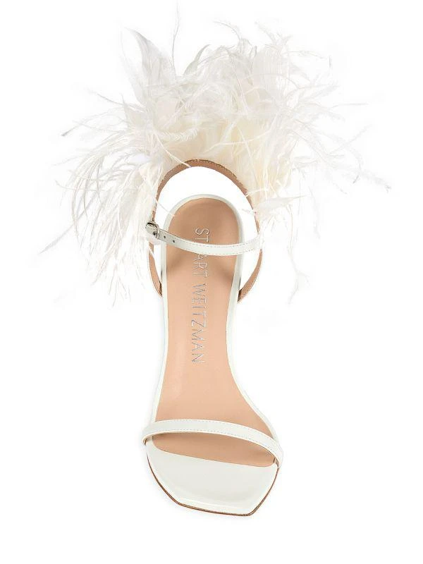 Stuart Weitzman Plume Mestizo Feather Trim Sandals 5
