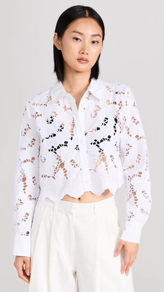 LAGENCE Seychelle Lace Cropped Blouse 6