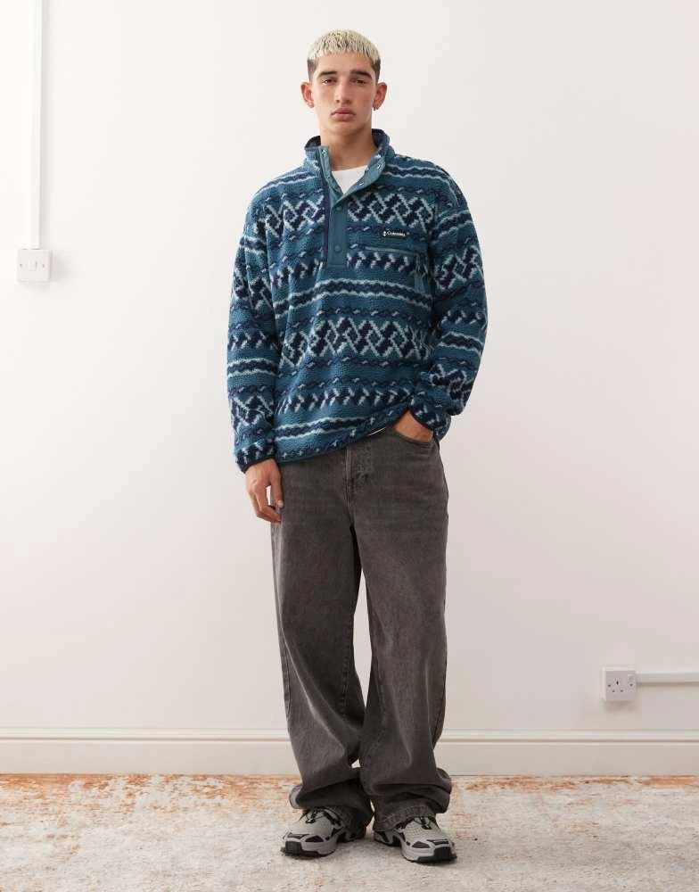 Columbia Columbia Helvetia II printed half snap fleece in blue 2