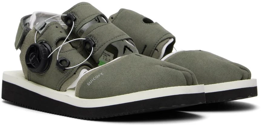 Suicoke Khaki & Off-White HAKU-ab Sandals 4