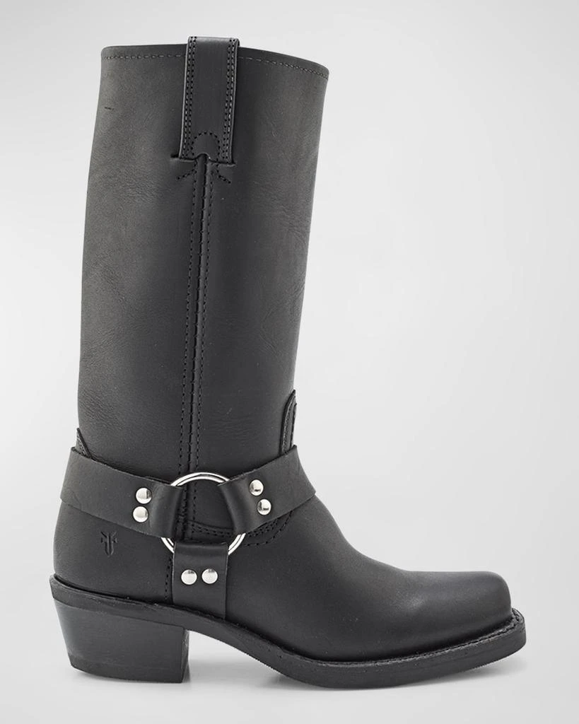 Frye Tall Leather Harness Biker Boots 1