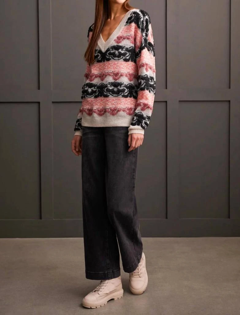 Tribal Tribal - Loop Yarn Vneck Sweater 2