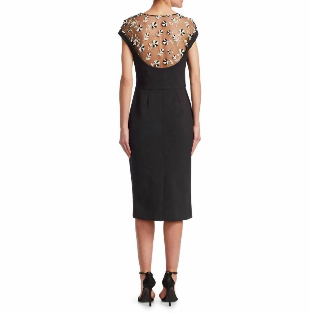 LELA ROSE Lela Rose - Floral-embroidered Tulle Yoke Cocktail Gown