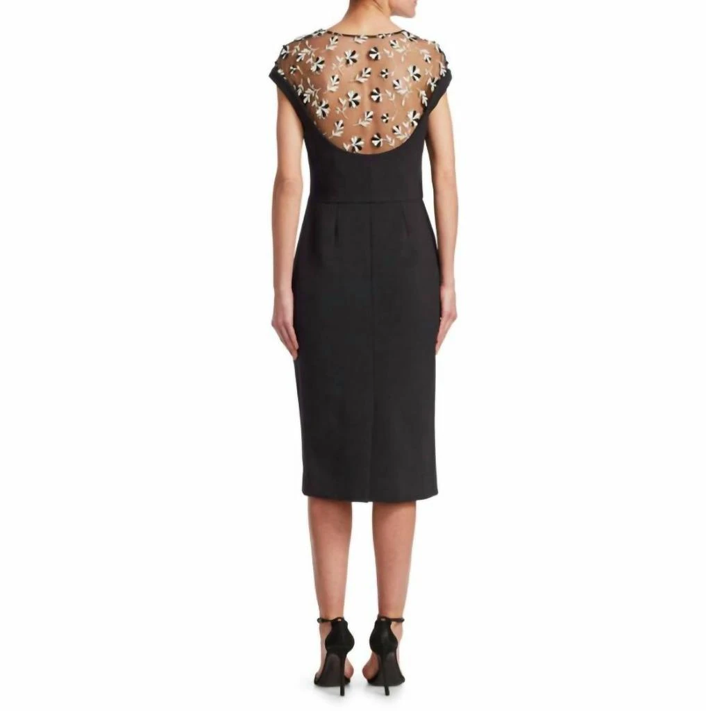 LELA ROSE Lela Rose - Floral-embroidered Tulle Yoke Cocktail Gown 2