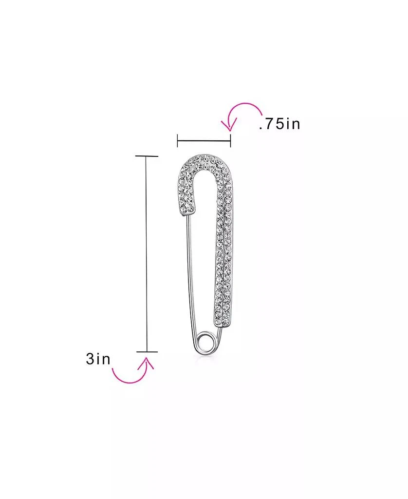 Bling Jewelry Set of 2 Crystal Candy Cane Safety Pin Brooch Pin Gold Silver Plated 2 Inch 5