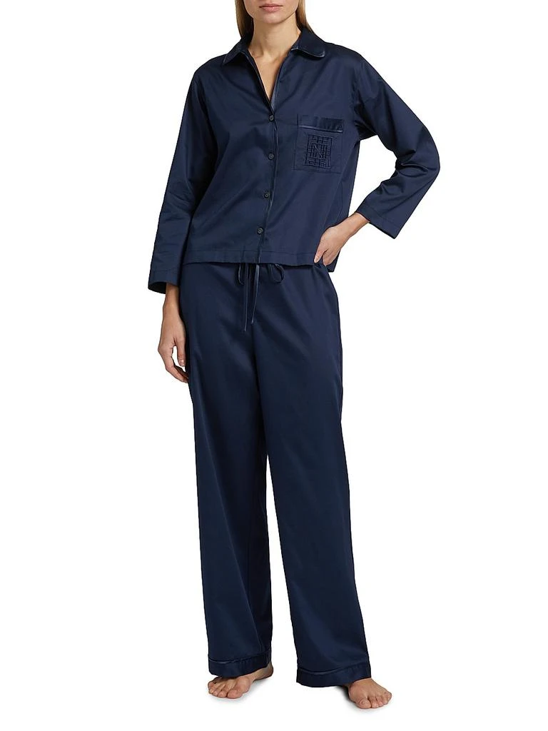 Natori Essentials Embroidered Cotton Sateen Pajamas 2