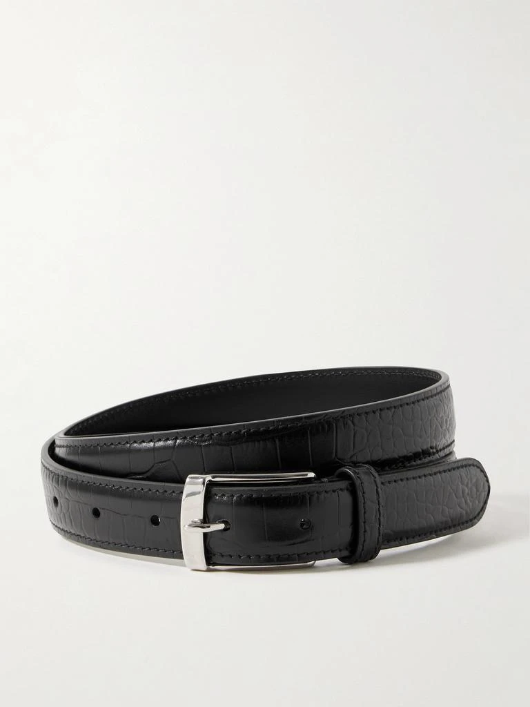 Nili Lotan Dana Croc-effect Leather Belt