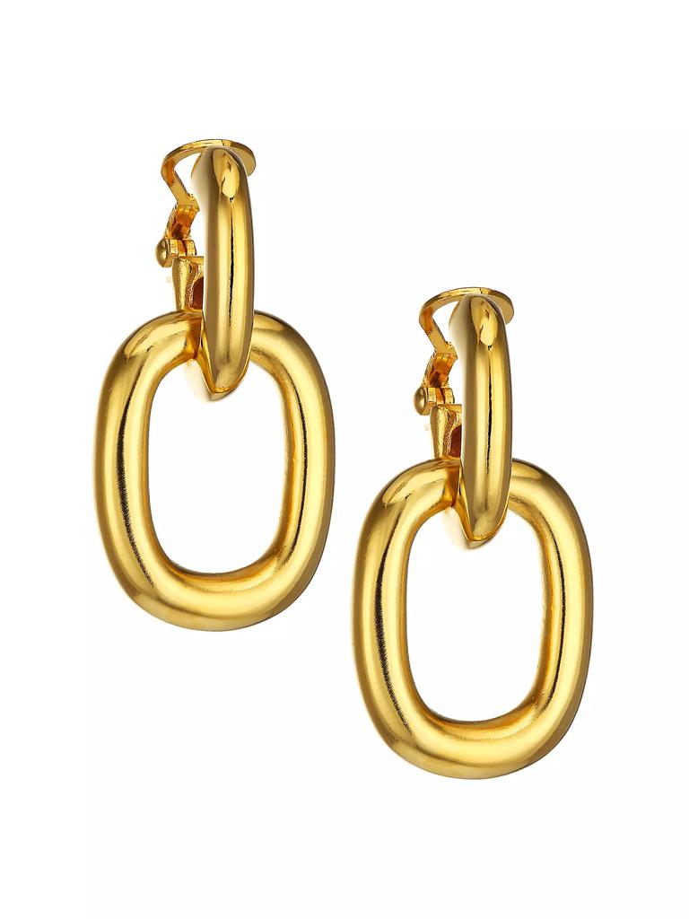 Kenneth Jay Lane Polished Doorknocker Clip-On Earrings