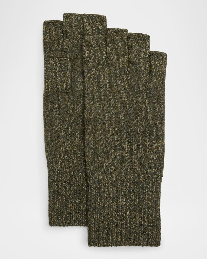 Portolano Tweed Fingerless Two-Tone Gloves